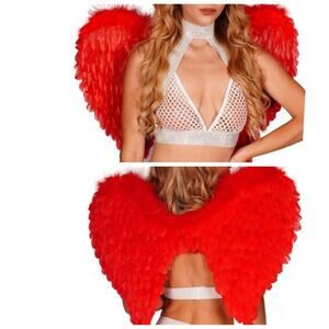 Leg Avenue Red Feathered Angel Wings